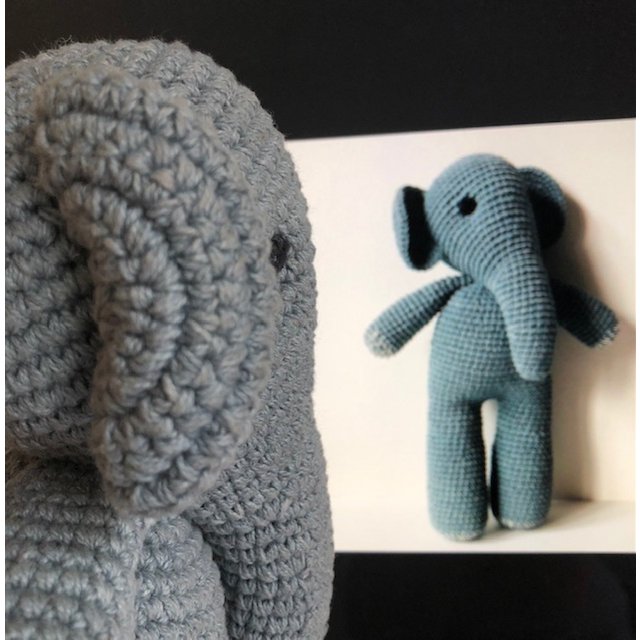 Luna-Leena olifant Max knuffel grijs - biologisch katoen
