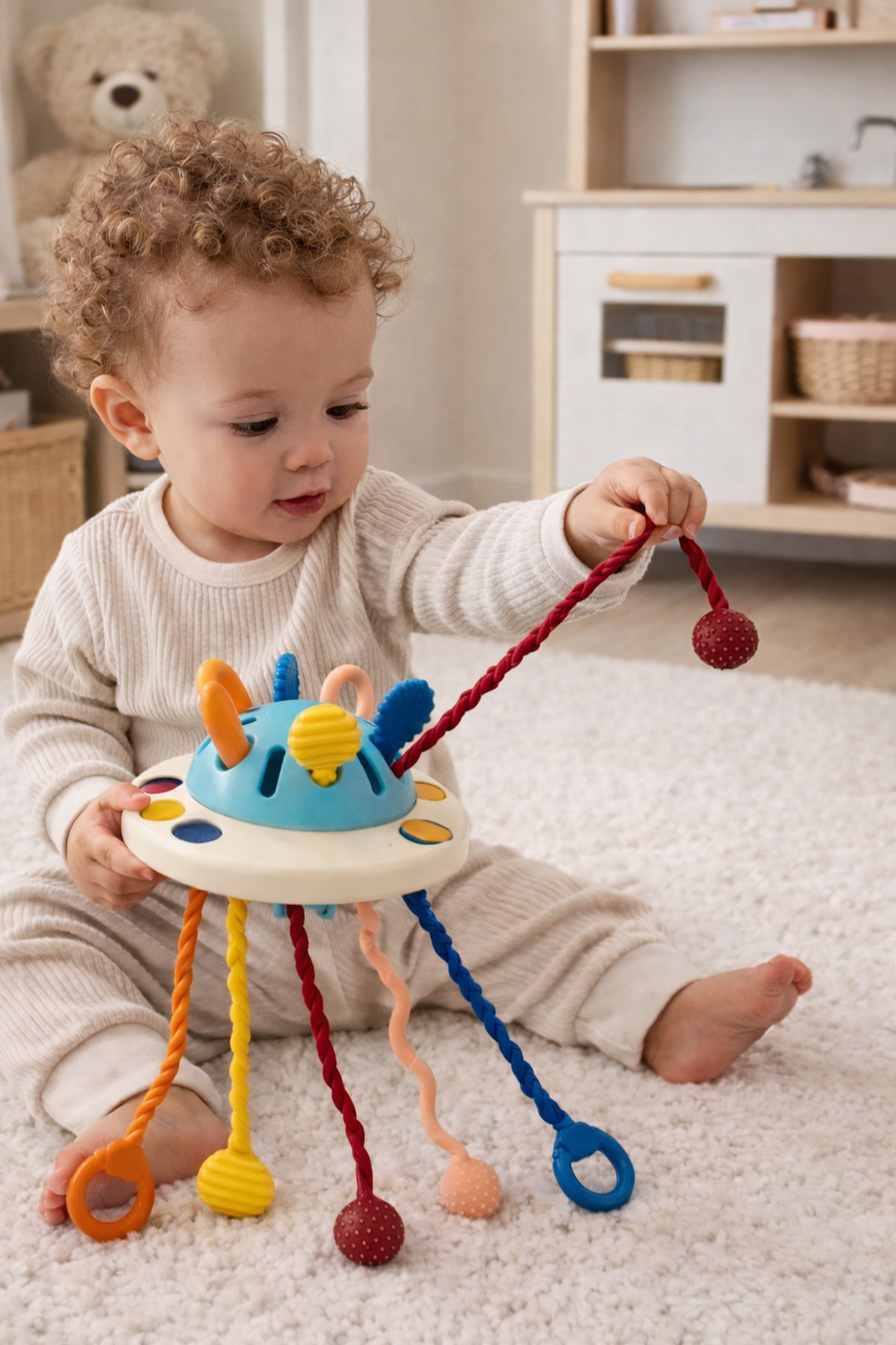 Silicone Octo Play – BPA-vrij zintuigstimulerend babyspeelgoed (0-24 maanden)