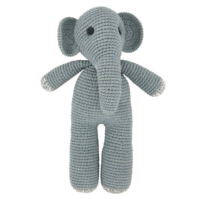 Luna-Leena olifant Max knuffel grijs - biologisch katoen
