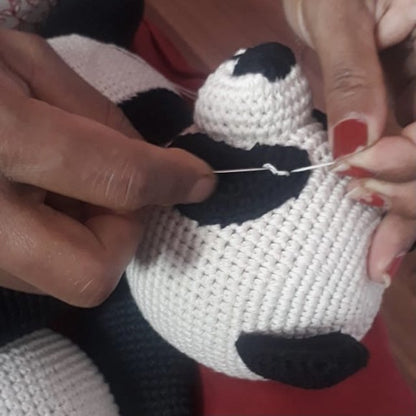Luna-Leena pandabeer knuffel zwart & wit - biologisch katoen