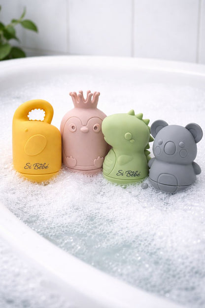 Siliconen bad speeltjes – BPA-vrij hygiënische badvriendjes (vanaf 24 maanden)