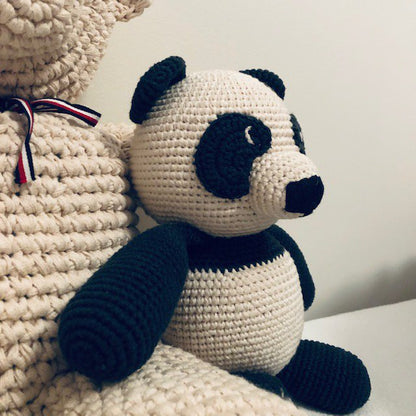 Luna-Leena pandabeer knuffel zwart & wit - biologisch katoen