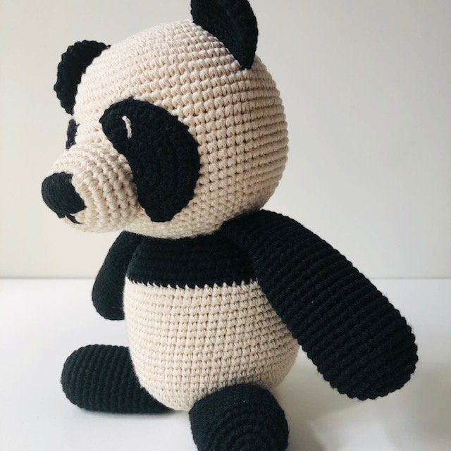 Luna-Leena pandabeer knuffel zwart & wit - biologisch katoen