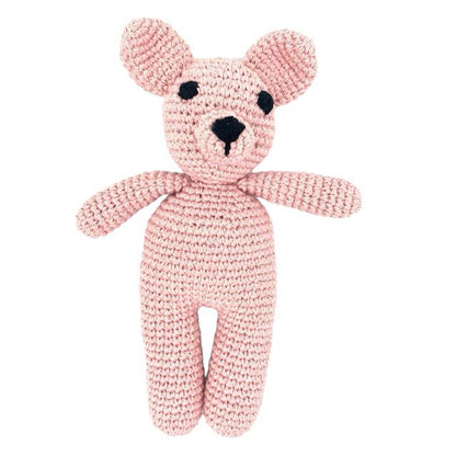 Luna-Leena beer Sam knuffel babyroze - biologisch katoen