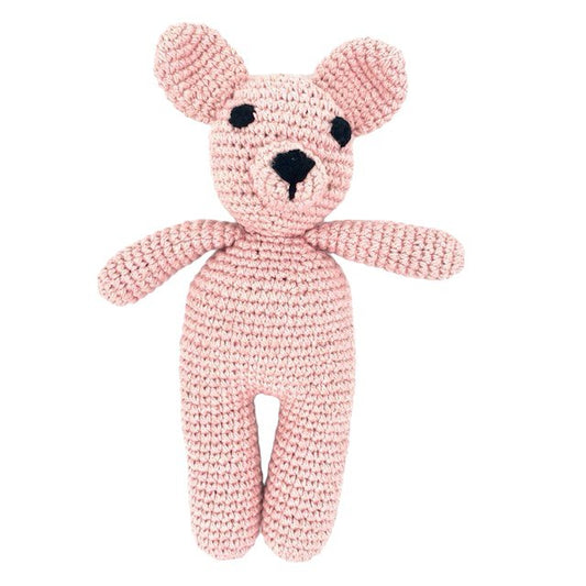 Luna-Leena beer Sam knuffel babyroze - biologisch katoen