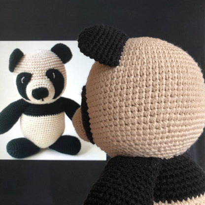 Luna-Leena pandabeer knuffel zwart & wit - biologisch katoen